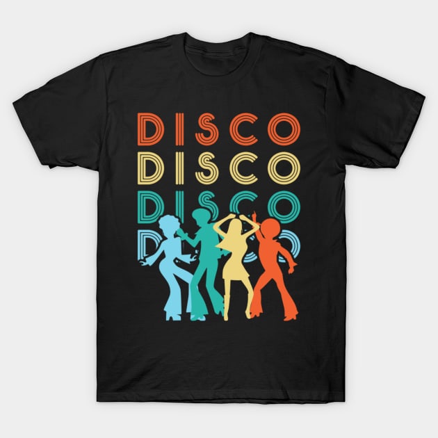 Disco Dancers Dance 1970s 70s Seventies Music Retro Pop Culture T-Shirt by Sassee Designs